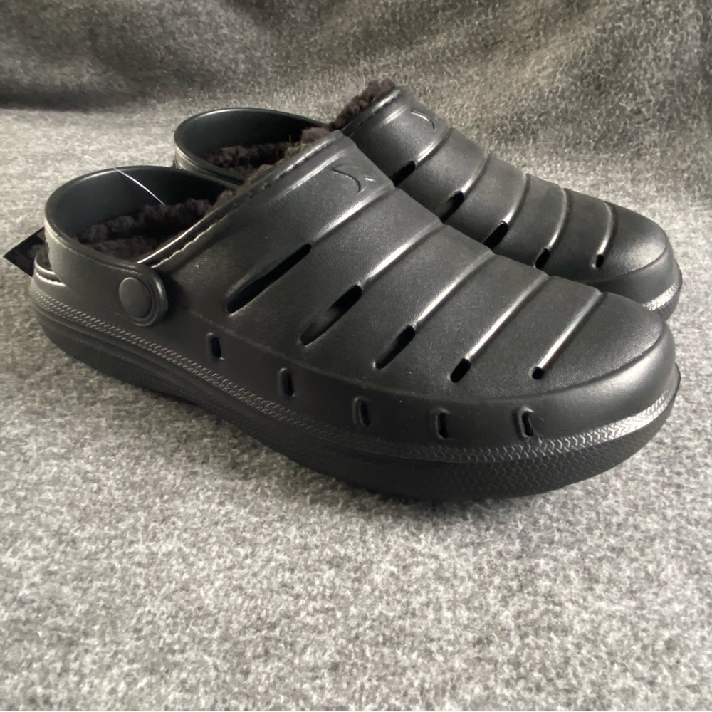 Rugged Shark Shoes Slides Men's Size 8 Black Slip-On Clogs Lined‎ Water New